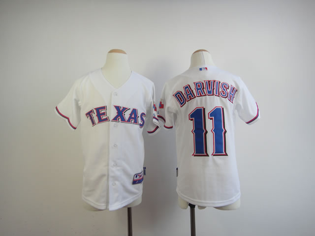 Youth Texas Rangers 11 Darvish White MLB Jerseys